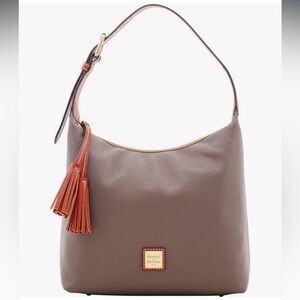 Dooney & Bourke Taupe and Coral Hobo Bag